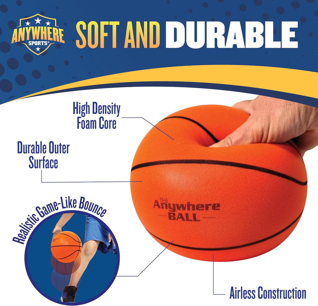 Anywhere Ball, Balón silencioso, Espuma sin aire para entrenamiento en interiores, Dribling y Rebote realista
