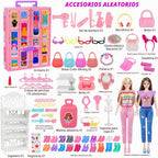 Doll Closet Playset con Doll, 342 Pcs Clothes y Accessories