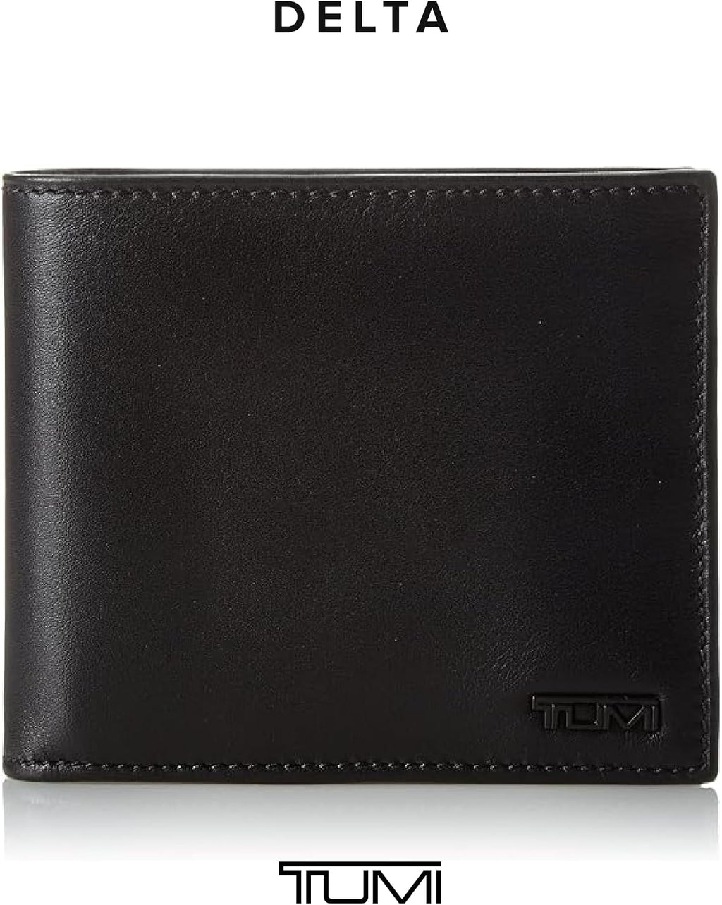TUMI - Delta Global Center Flip ID Passcase - Billetera de cuero bifold - Accesorio de bloqueo RFID - Múltiples ranuras para tarjetas - 4" x 5" - Negro