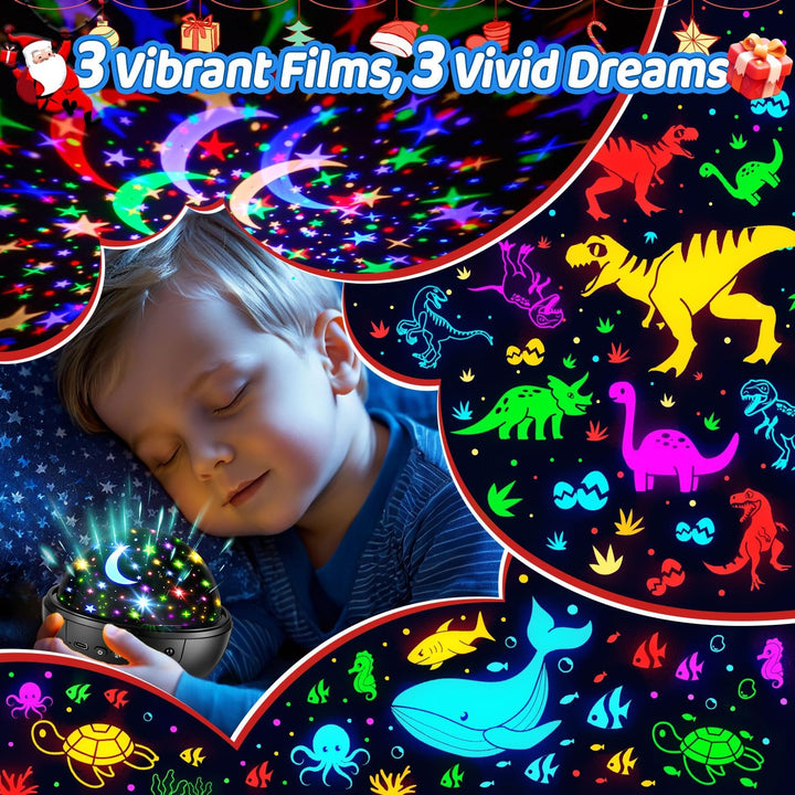 COOLNIGHT Luz nocturna para niños, 93 iluminación+3 películas para...