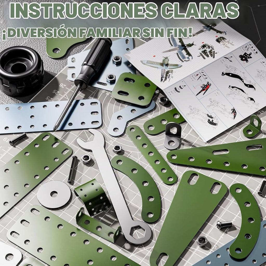 Kits de avión modelo de metal, proyectos STEM para niños de 8 a 12 años, juguetes educativos de construcción, modelo de avión de metal para niños y niñas de 8, 9, 10, 11, 12 años