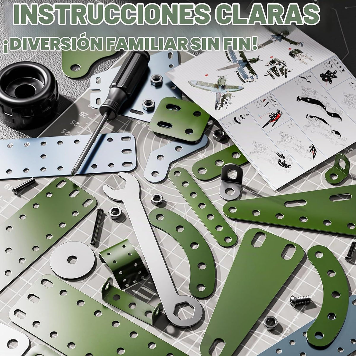 Kits de avión modelo de metal, proyectos STEM para niños de 8 a 12 años, juguetes educativos de construcción, modelo de avión de metal para niños y niñas de 8, 9, 10, 11, 12 años