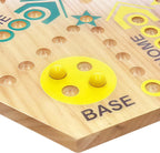 Wooden Board Game, Original Marble Game Double Sided 2-6 Player,15 Inch