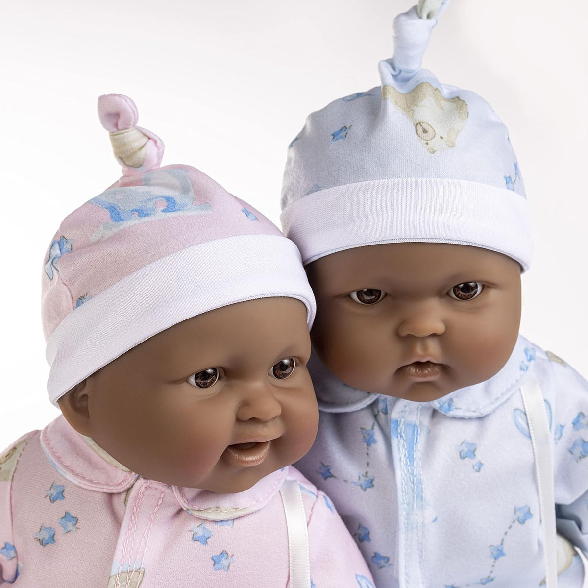 JC Toys Twins Berenguer Boutique - Muñecas de bebé de cuerpo suave realista, Gemelos afroamericanos