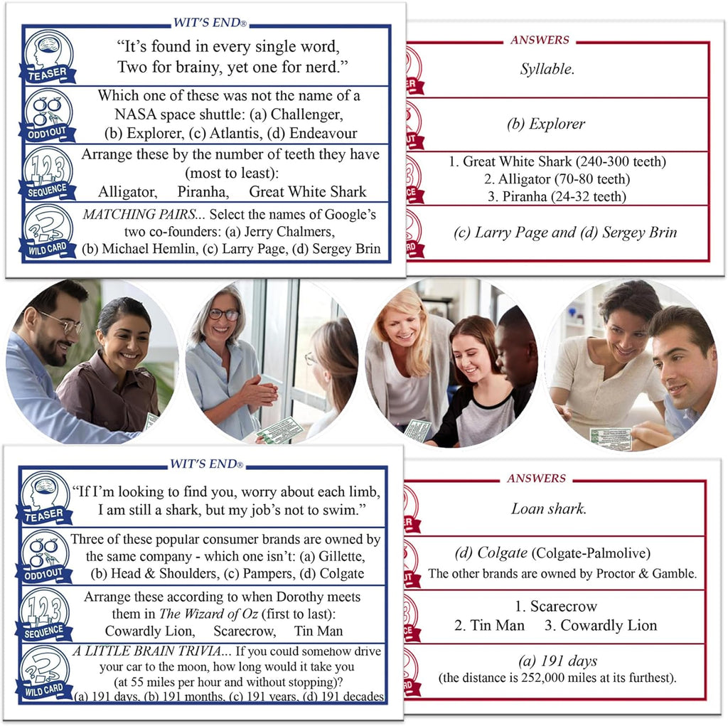 Wit's End — Smart, Mind-Bending Trivia & Brain Teaser Game ese Will Challenge tu Wits & Knowledge — Adult & Family Night Fun