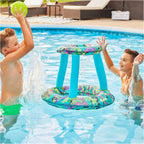 SwimWays Hydro Spring Hoops - Aro de baloncesto inflable, juego de baloncesto impermeable con aro y pelota, juegos al aire libre, juguetes acuáticos para edades de 5 años en adelante