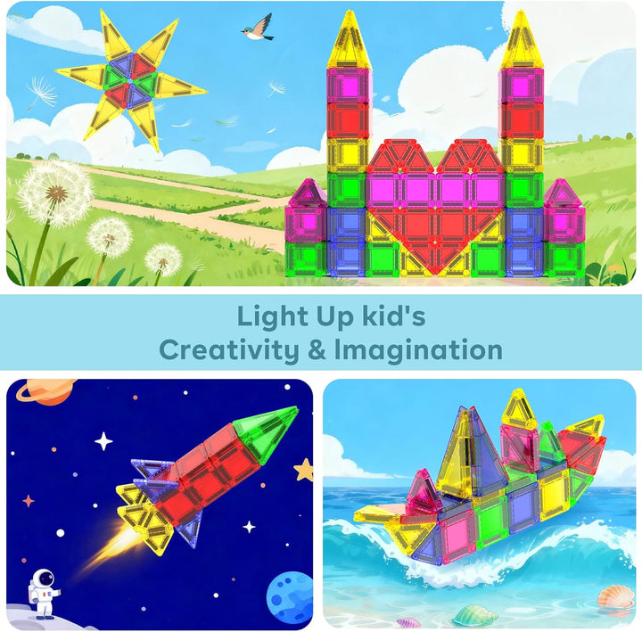 Fichas Magnéticas Juguetes para Niños, 75 Piezas Fichas Magnéticas...
