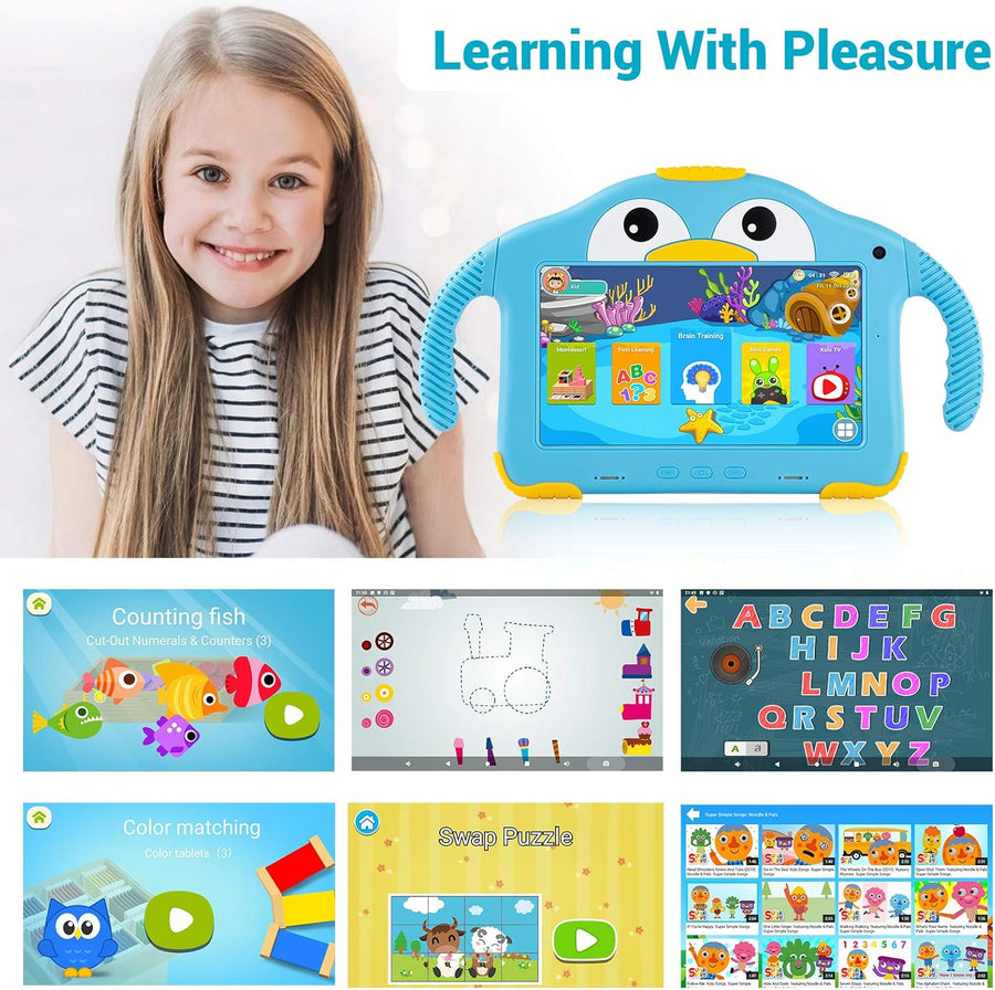 Tablet para niños pequeños Tablet Android para niños con WiFi doble...