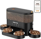 Comedero automático para gatos múltiples con 4 cuencos de acero