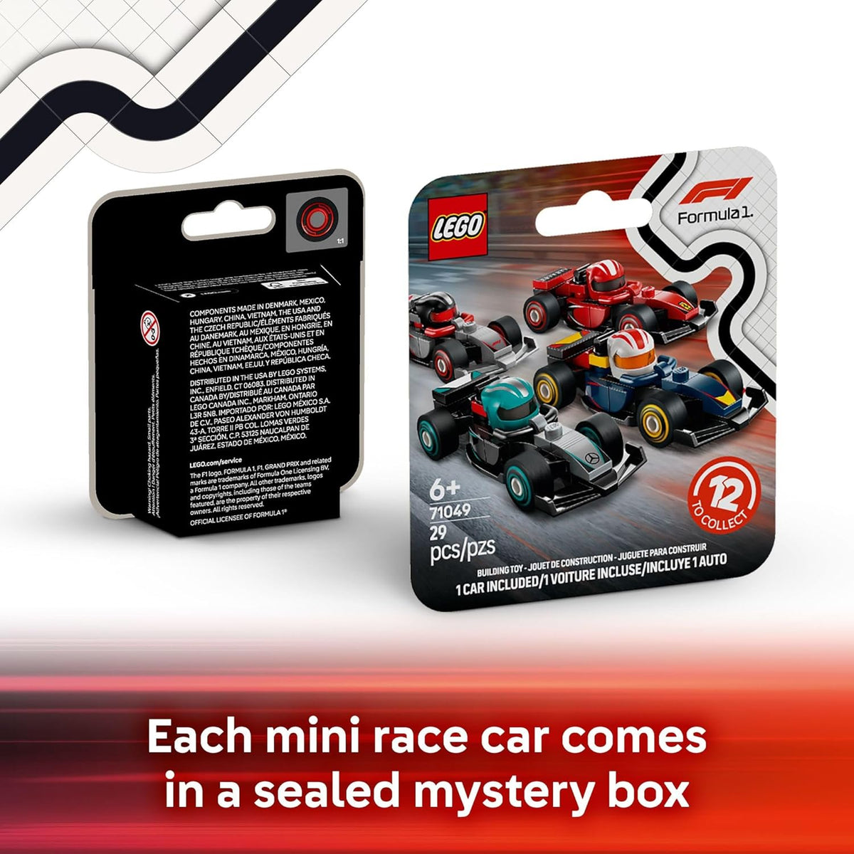 LEGO Coches de carreras coleccionables F1 paquete de 6
