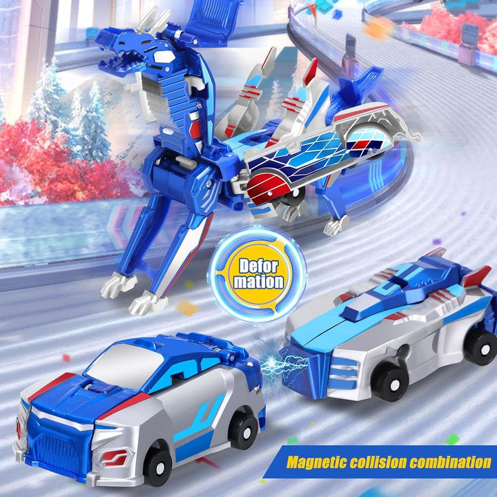 Hjhyqex Juguete de coche de dinosaurio transformador 2 en