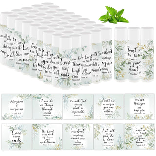 50 unidades de bálsamo labial con versículo bíblico, regalo cristia...