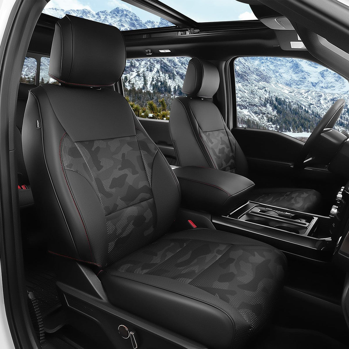 Fundas para asientos para Ford F-150 2015-2026, Camuflaje negro