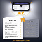 TECKNET 546 luces LED con sensor de movimiento para exteriores con gancho