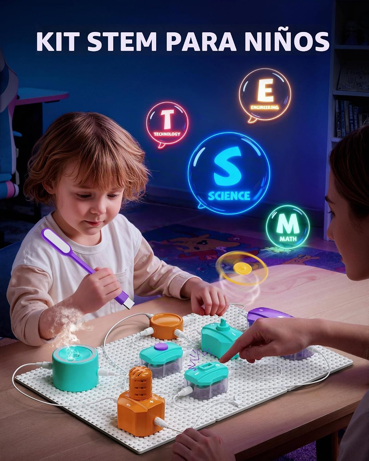 Kits de Ciencia para Niños de 5-7 y 8-12 años, Más de 450 Proyectos, 45 Piezas de Circuito