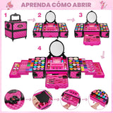 Juego de 99 piezas de maquillaje para niñas, juguetes de princesa,...