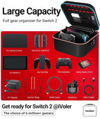 ivoler - Funda compacta para Nintendo interruptor 2, todo en uno, color negro