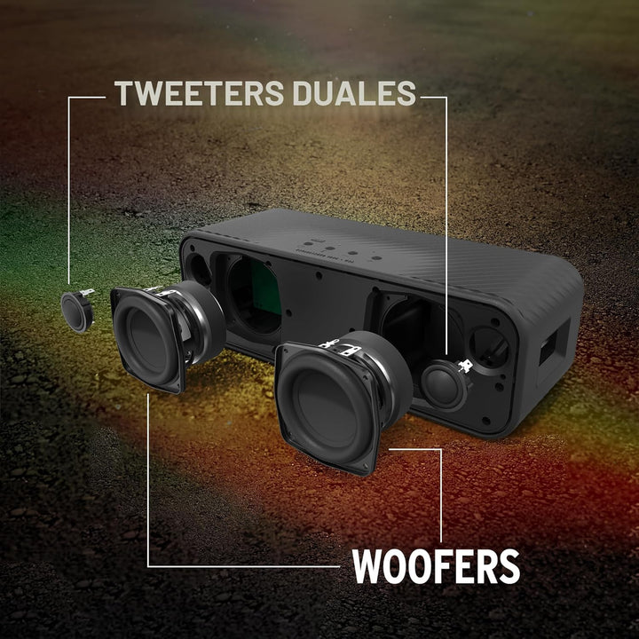 El altavoz Bluetooth portátil Klipsch Detroit con tweeters duales d...
