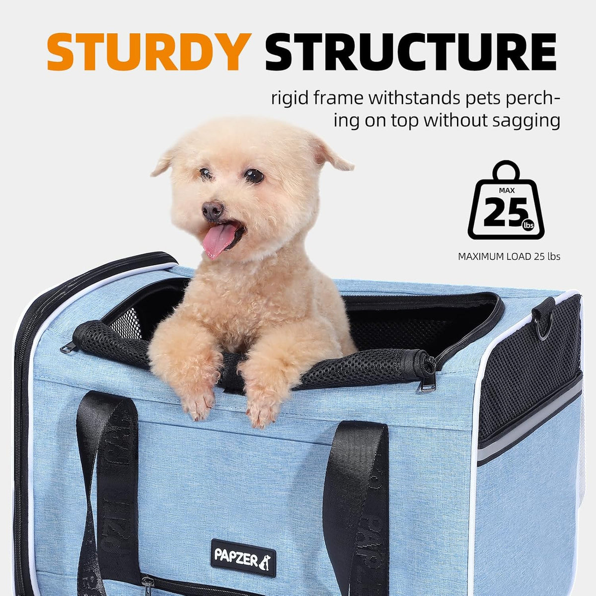 Transportador para gatos para viajes, lado suave, carga superior, cortina