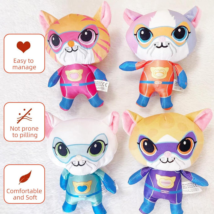 YXCTZKVX Super Cat - Juego de 4 animales de peluche suaves - Sparks...