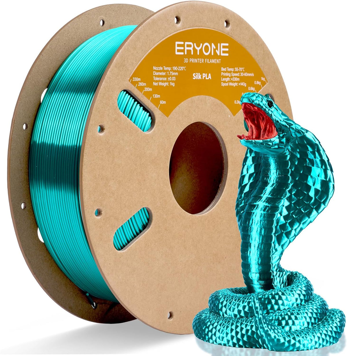 ERYONE Filamento PLA de seda para impresora 3D, 0.069 pulgadas +\/-...