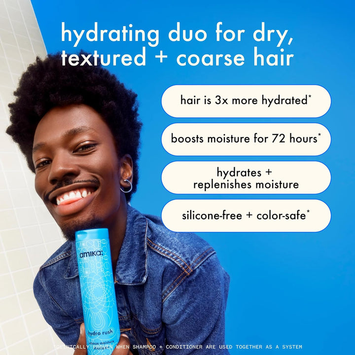 amika acondicionador hydro rush de humedad intensa con ácido hialur...