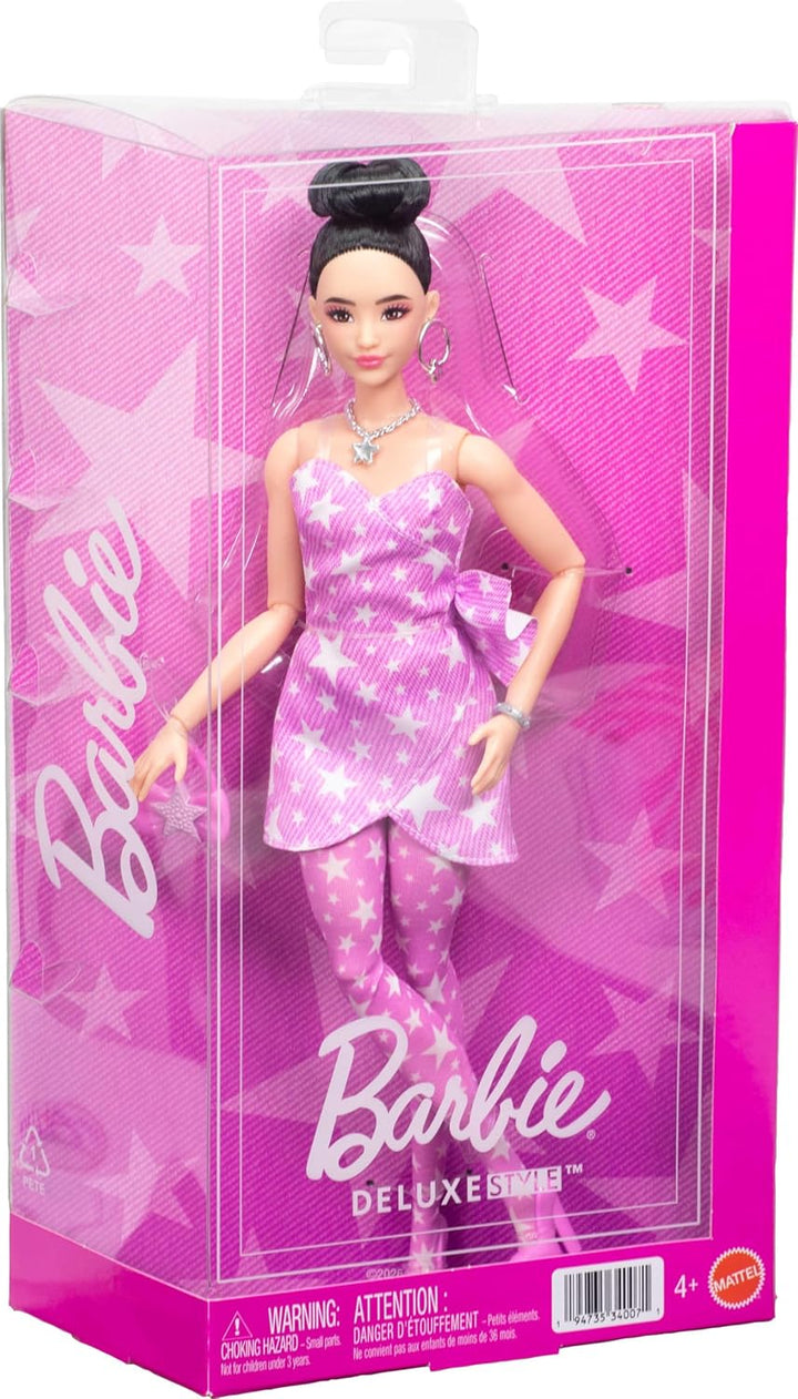 Barbie Muñeca de estilo de lujo #11 en vestido de mezclilla rosa es...