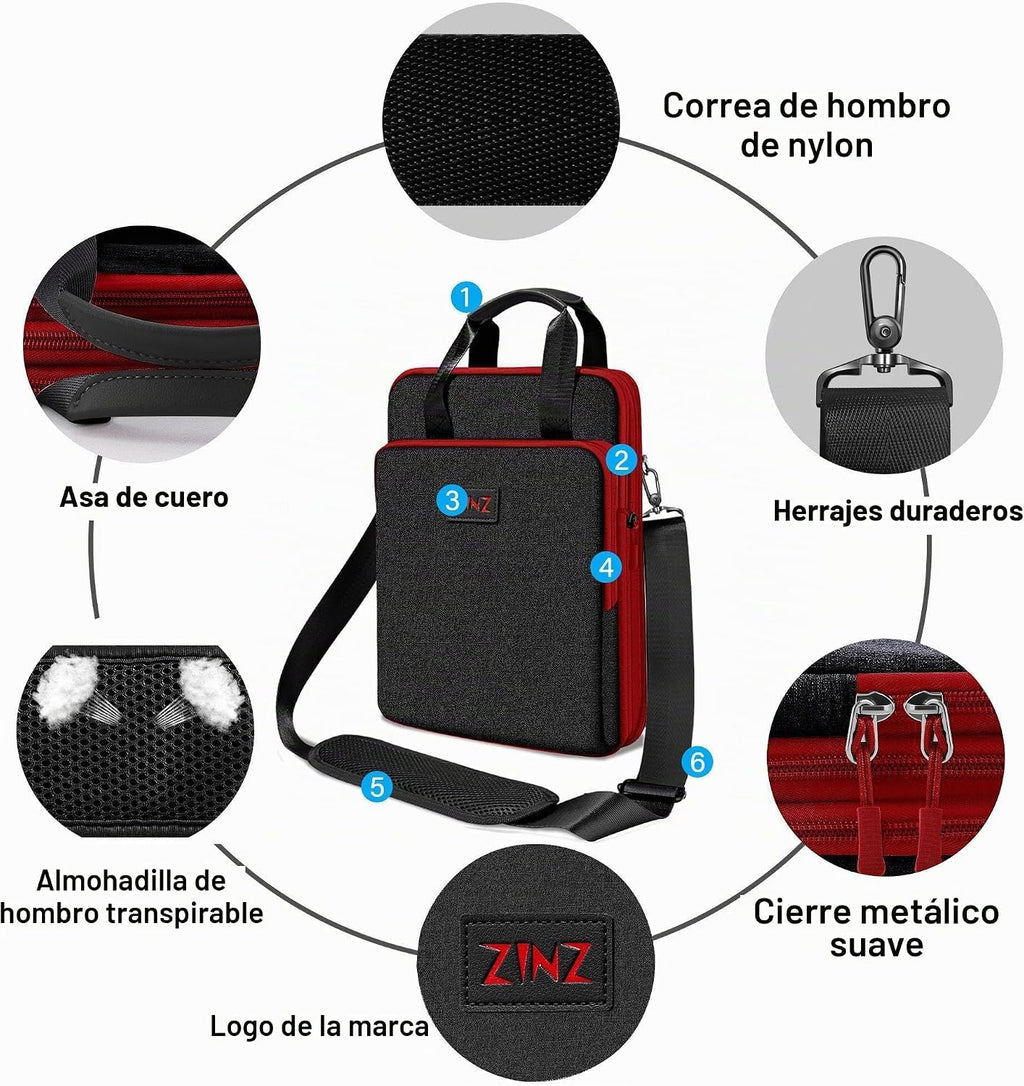B01K02 - Bolso de hombro expandible 12.9 13 con compartimento para