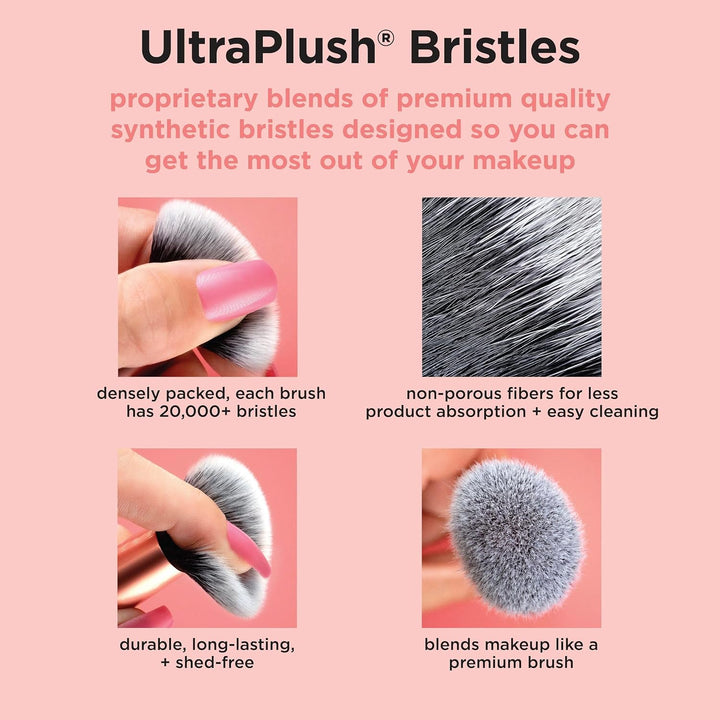 Real Techniques Juego de 4 brochas de maquillaje para base facial,...