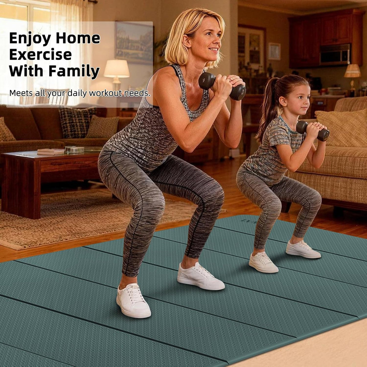 Tapete de Yoga Plegable 74"x47.2"x 0.4" – Tapete de Yoga Grande