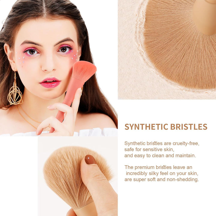 Docolor Juego de brochas de maquillaje 17+2 piezas con bolsa de maq...