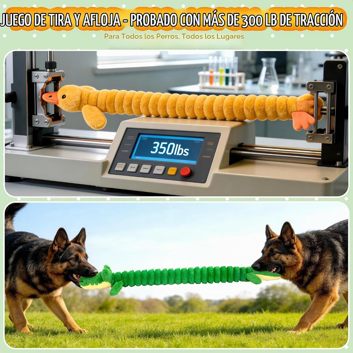 LECHONG Paquete de 2 juguetes chirriantes extra largos de 40 pulgadas para perros grandes, juguete de peluche suave para masticar, juguetes interactivos para perros de tira y afloja para todos los
