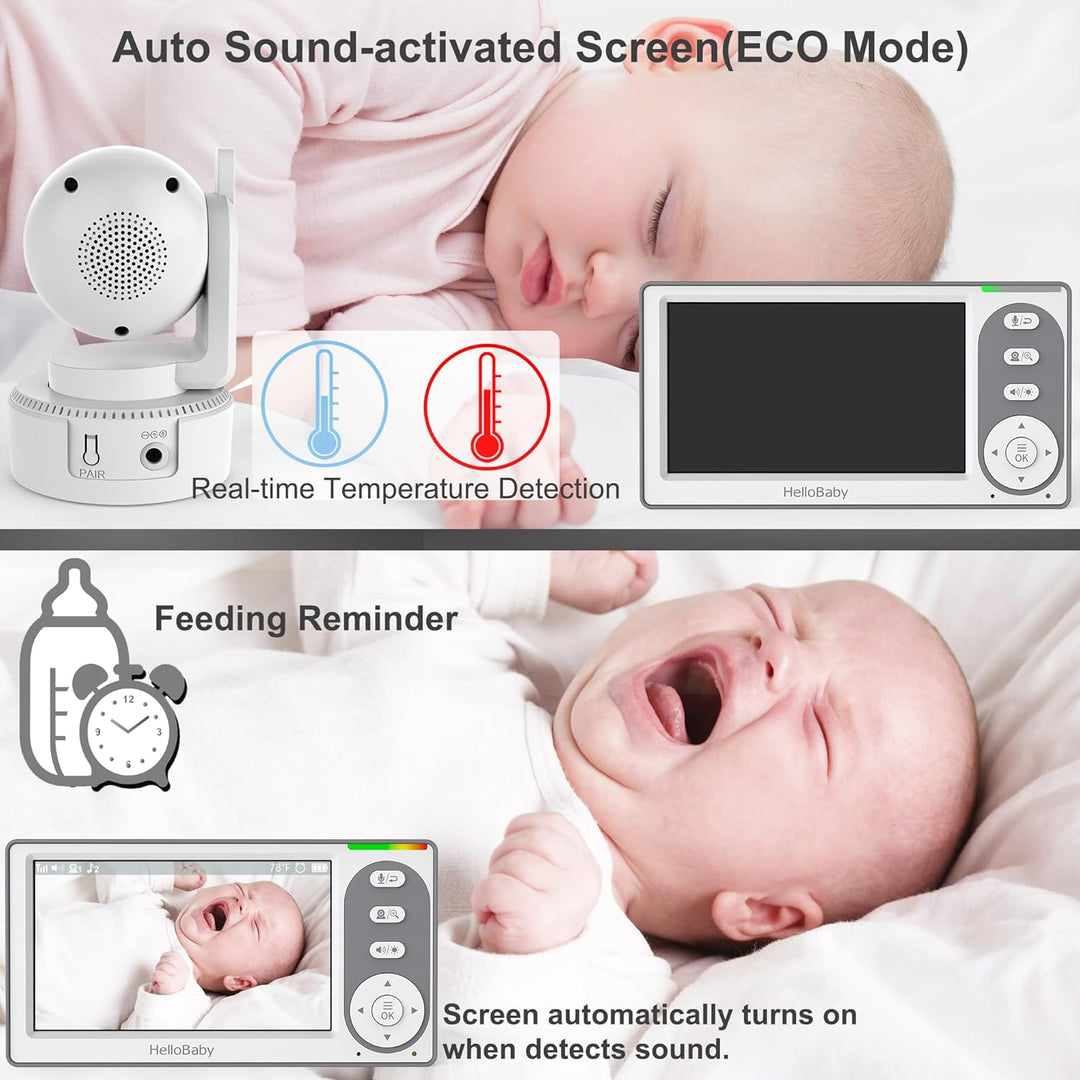 HelloBaby Monitor de Bebé con Video de 4.3'' con Batería de...