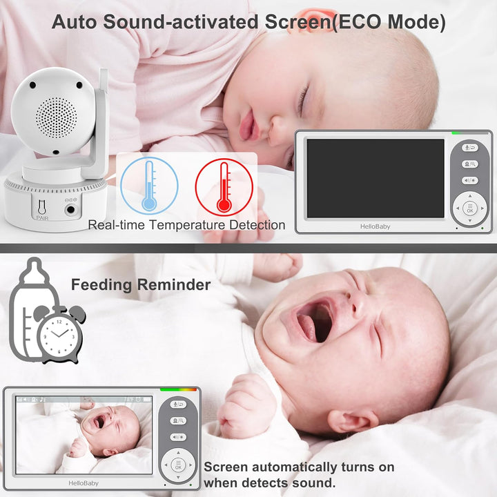 HelloBaby Monitor de Bebé con Video de 4.3'' con Batería de...