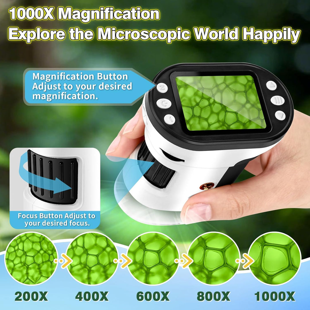 Microscopio digital 1000X para niños pantalla 4K de 20