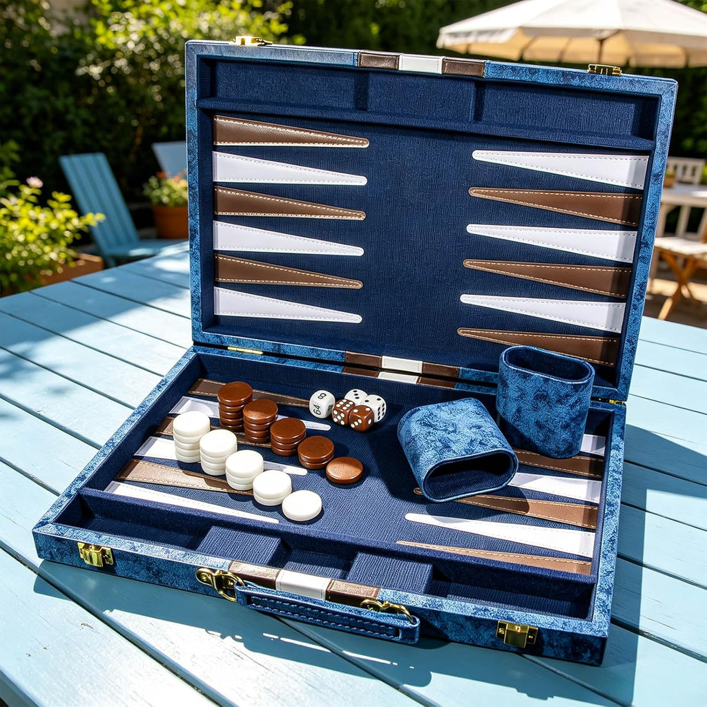 Juego de backgammon portátil para adultos, juego de mesa de viaje con