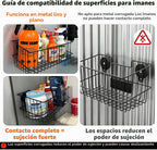 Cestas magnéticas, organizador de cestas de malla de alambre de metal de gran capacidad para almacenamiento de diversas herramientas, estante magnético para garaje, lavandería, cocina, taller, gabinete (2 unidades)
