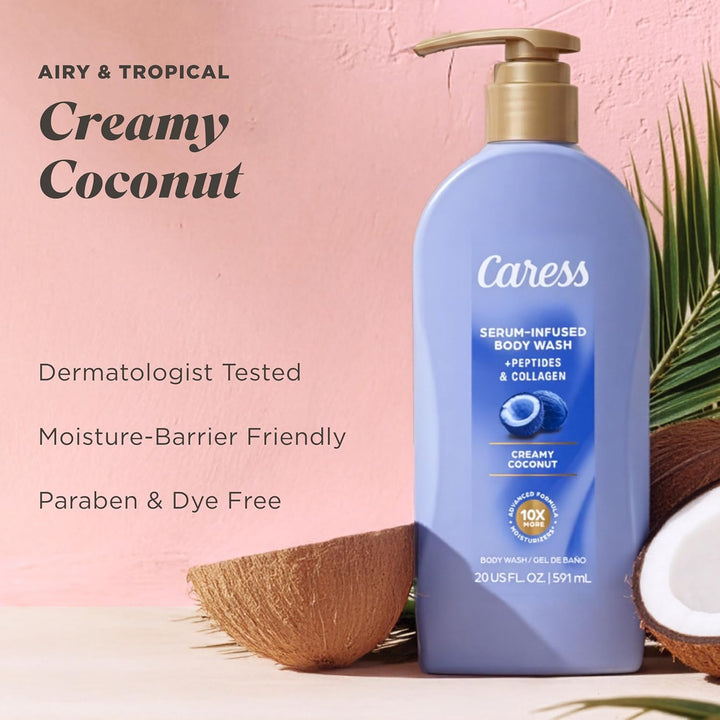 Caress Jabón corporal hidratante de coco cremoso con bomba, fórmula...