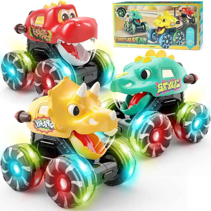 Intoypad Paquete de 3 Juguetes de Coches de Dinosaurio para Niños P...