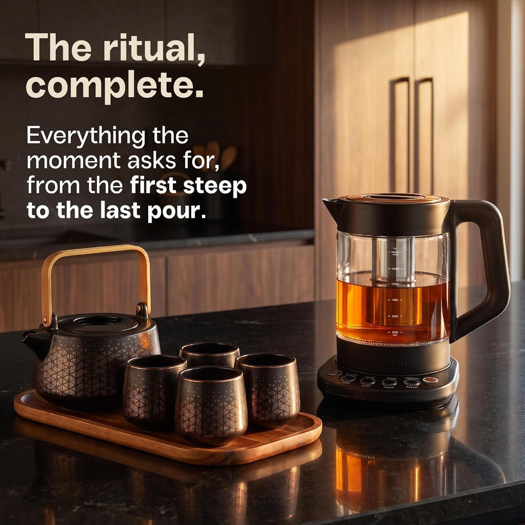 Viante - Juego de té de lujo, hervidor eléctrico con infusor