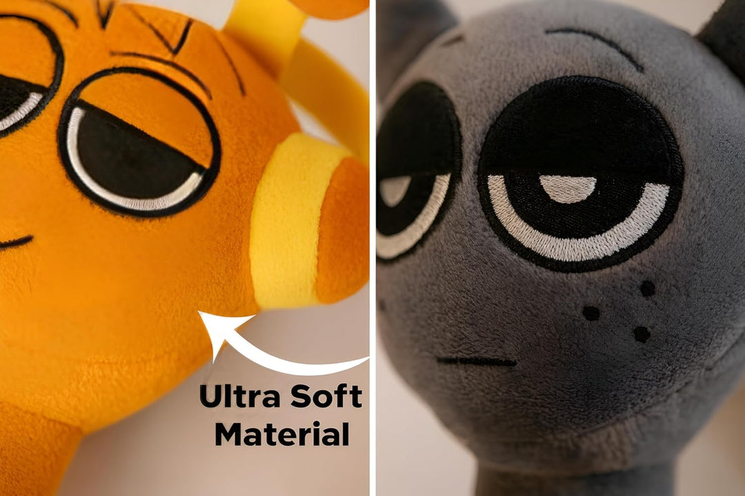 sprunki - Juego de 2 almohadas de peluche color gris