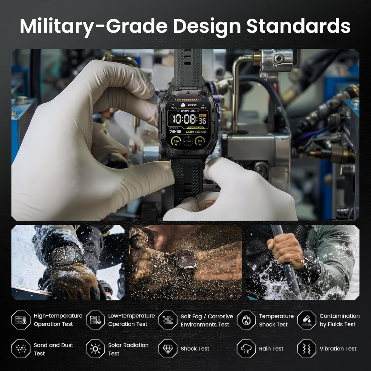 KOSPET Reloj inteligente Tank M4C resistente, GPS de doble banda