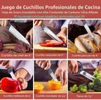 Juego de cuchillos de cocina, juego de cuchillos de acero inoxidable