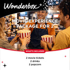 Experiencia de Noche de Cine WONDERBOX AMC para 2, Caja de Regalo con 2 Entradas de Cine, Bebidas y Palomitas, Válido en 550 Ubicaciones