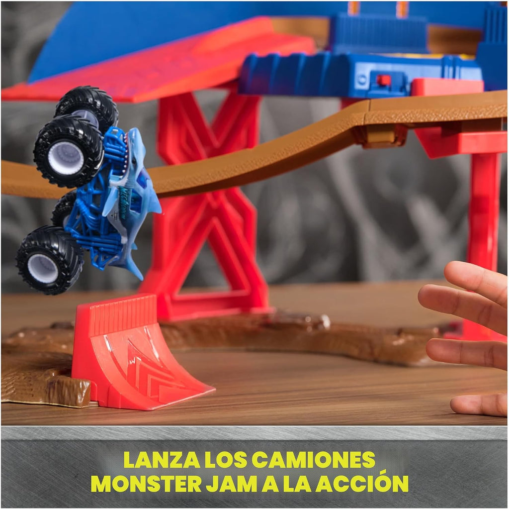 Monster Jam Supercharge Speedway Juego de Camiones Monster, Escala 1:64