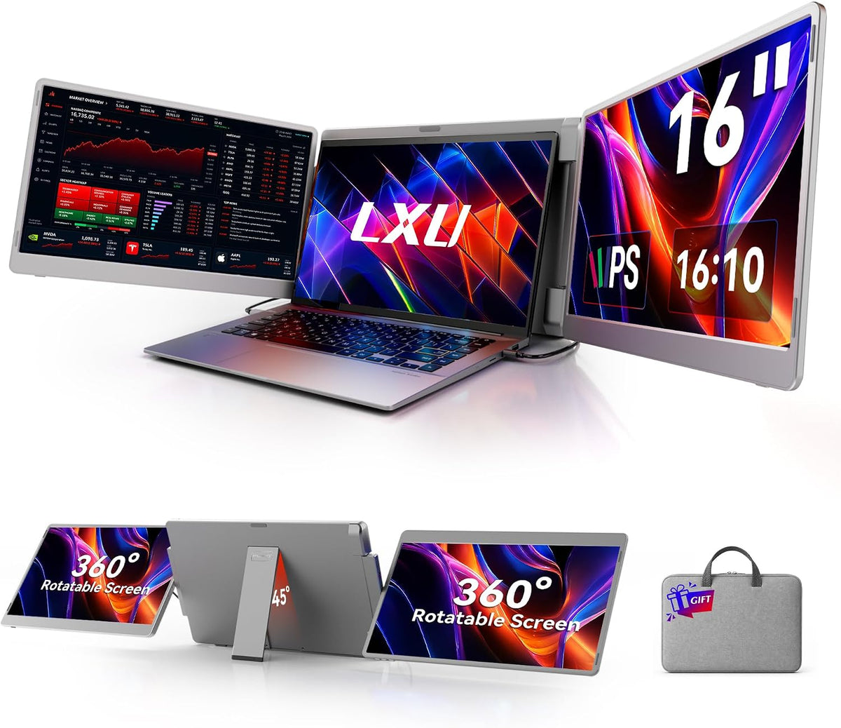 Monitor extensor de pantalla portátil de 16" 1200P portátil