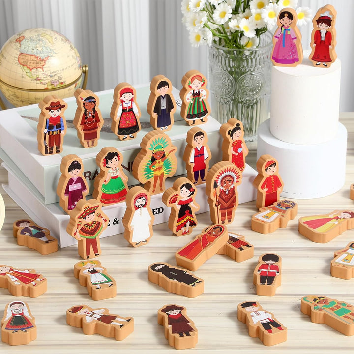 Blosssound - 36 figuras de madera para personas preescolares | Jueg...