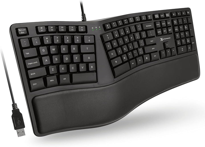 Teclado Ergonómico con Cable X9 con Reposamuñecas Acolchado - Escri...