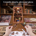 2026 Nuevo Kit de Biblioteca de Dinosaurios para Estantería con Luz LED y Impresión de Polvo