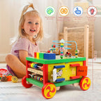 Cubos de actividad de madera 7 en 1 Juguetes Montessori para niños y niñas